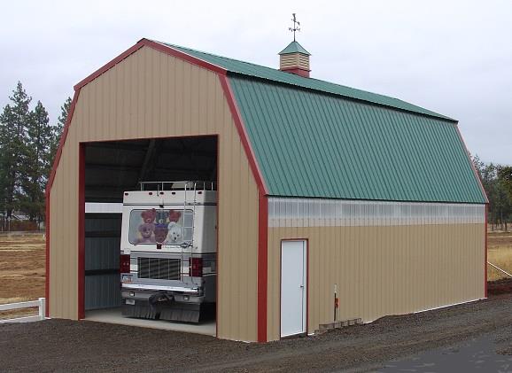 Gambrel steel building